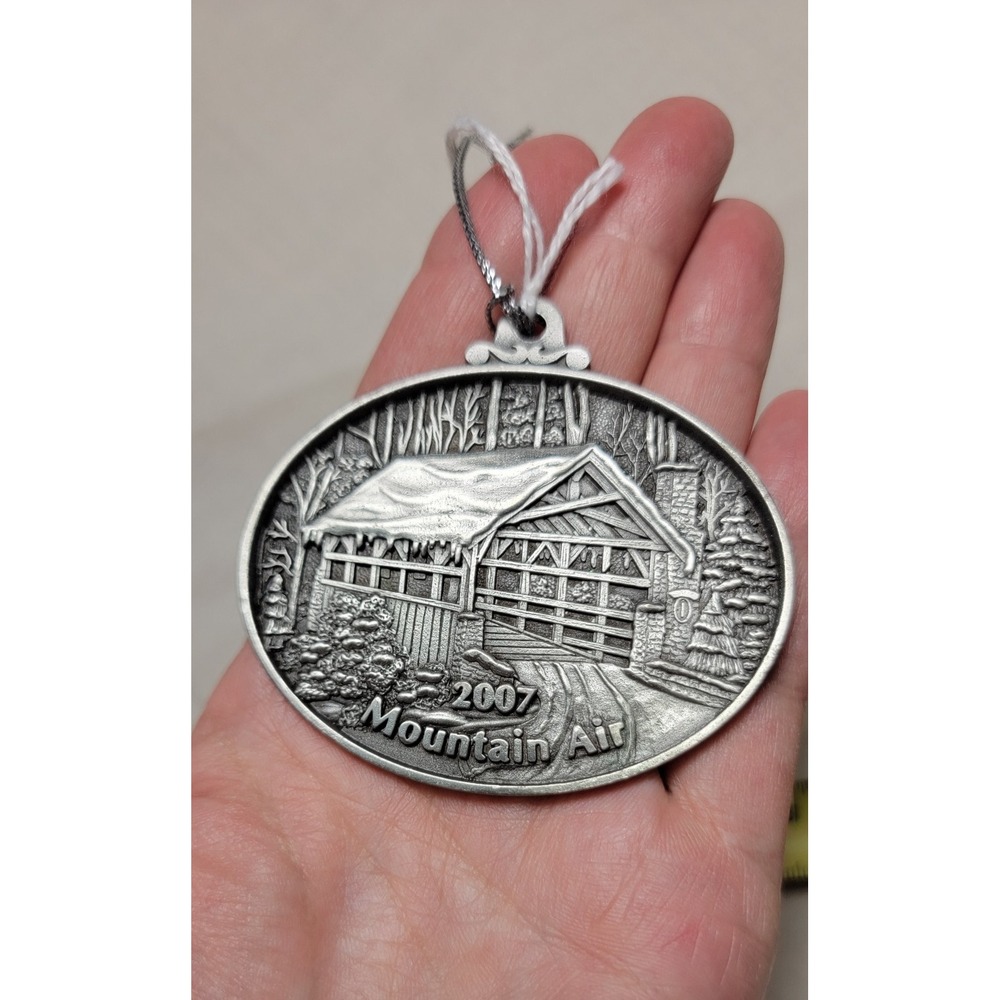 VTG 2007 Mountain Air Pewter Ornament Keepsake Covered Bridge Holiday Series